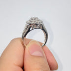 10K Gold Circle Large Stones Center Diamond Engagement Ring - additional product view 4