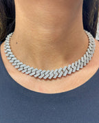 12.7mm Iced Out Cuban Diamond Chain 16 in - additional product view 2