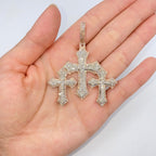 10K Gold Trinity Triple Cross Diamond Pendant - additional product view 7
