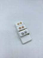 10K Gold Square Box Diamond Baguette Earrings - additional product view 3