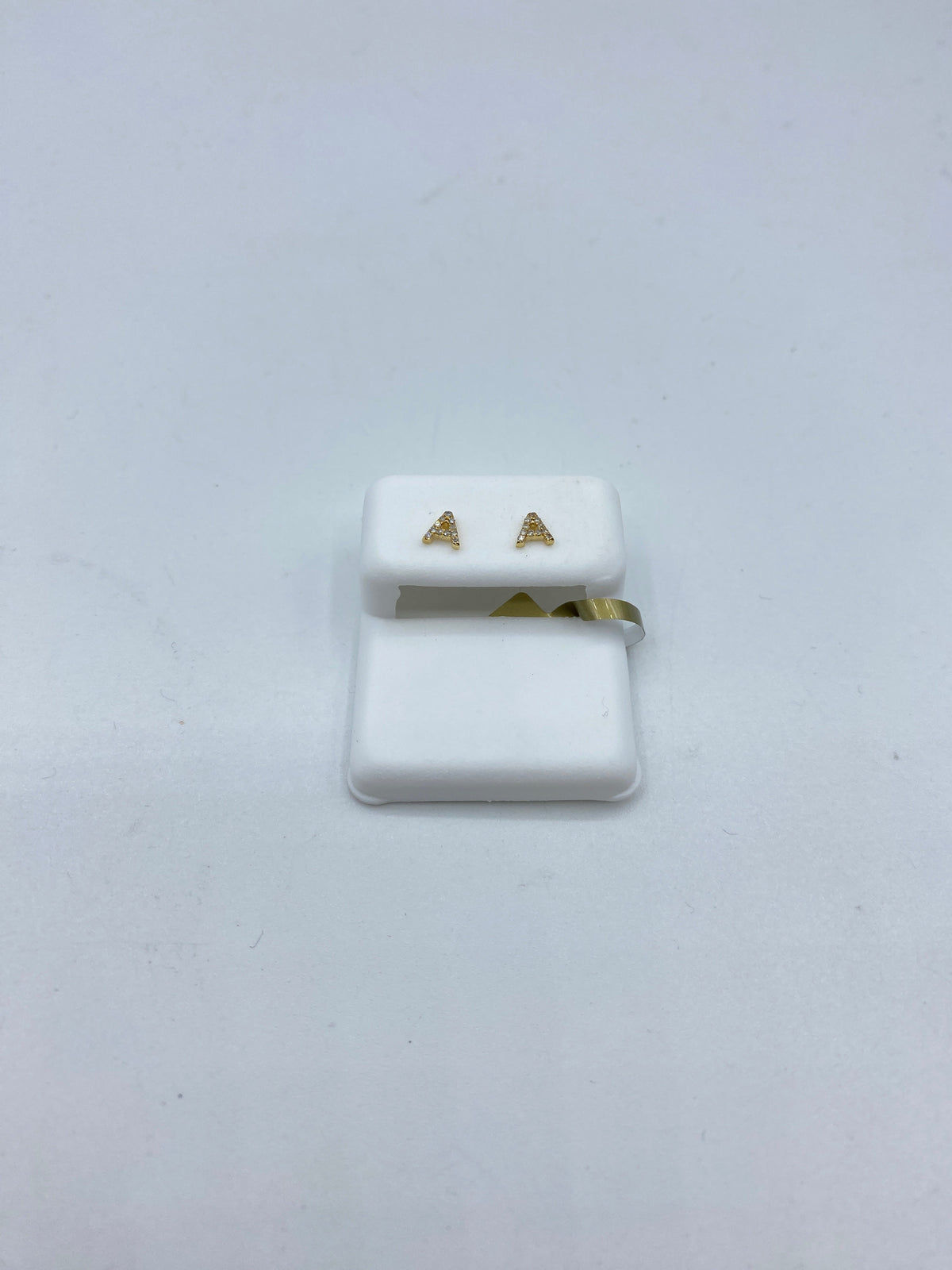 10K Gold Initial Diamond Earrings A-Z - close-up product photo