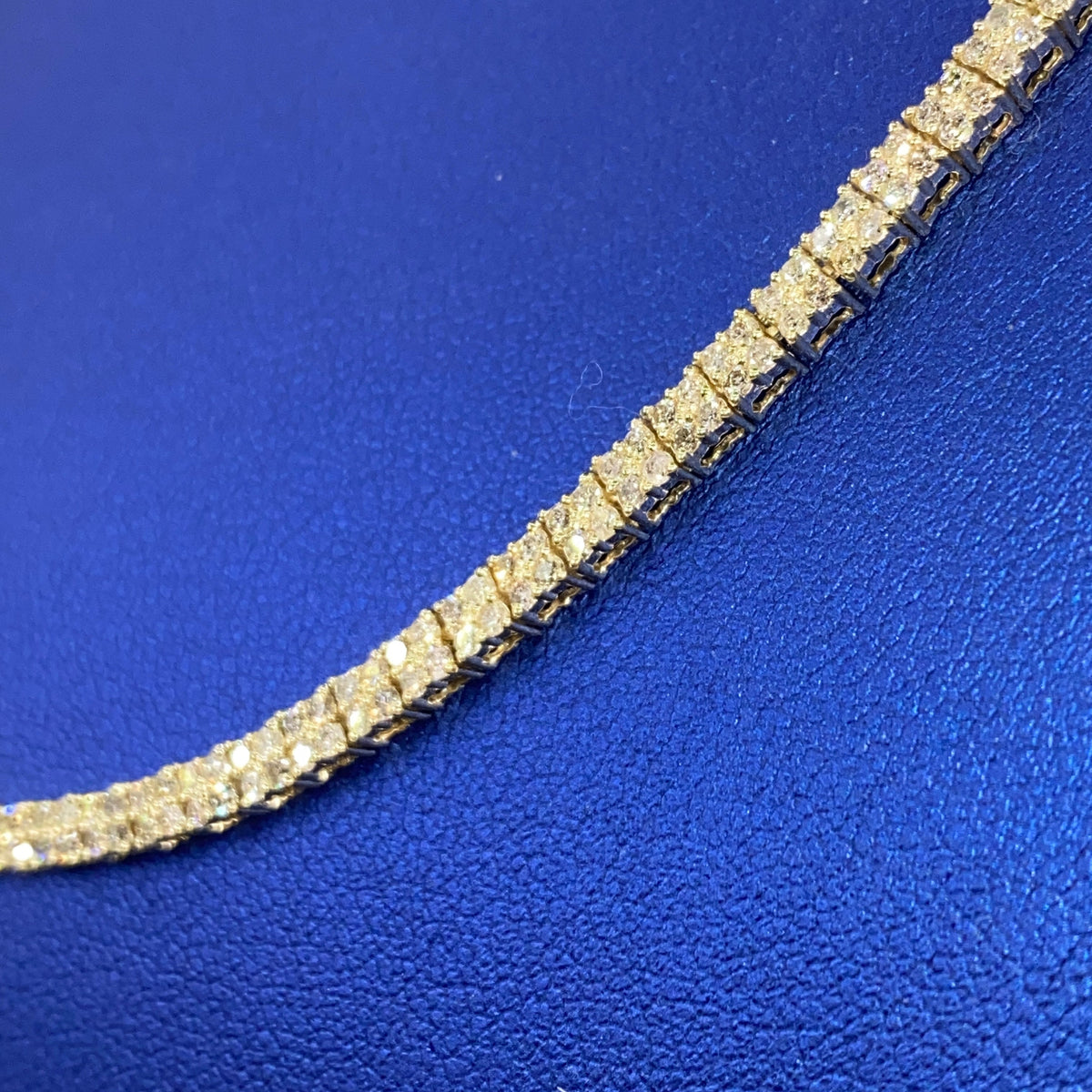 10K Gold 3.3mm Square Diamond Tennis Chain 20 in - additional product view 10