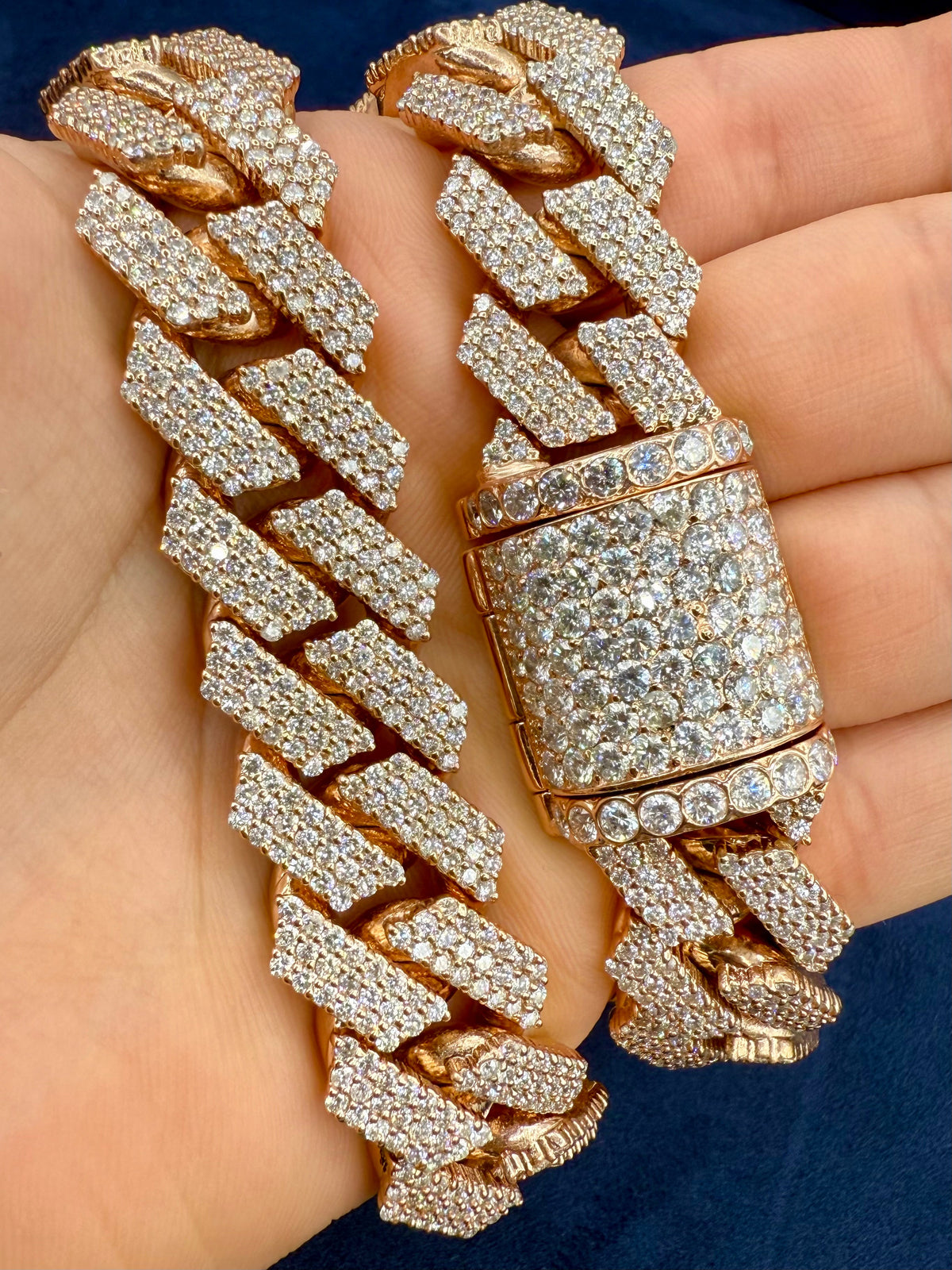 14K Jumbo Rose Gold Bust-Down Diamond Cuban Chain - additional product view 4