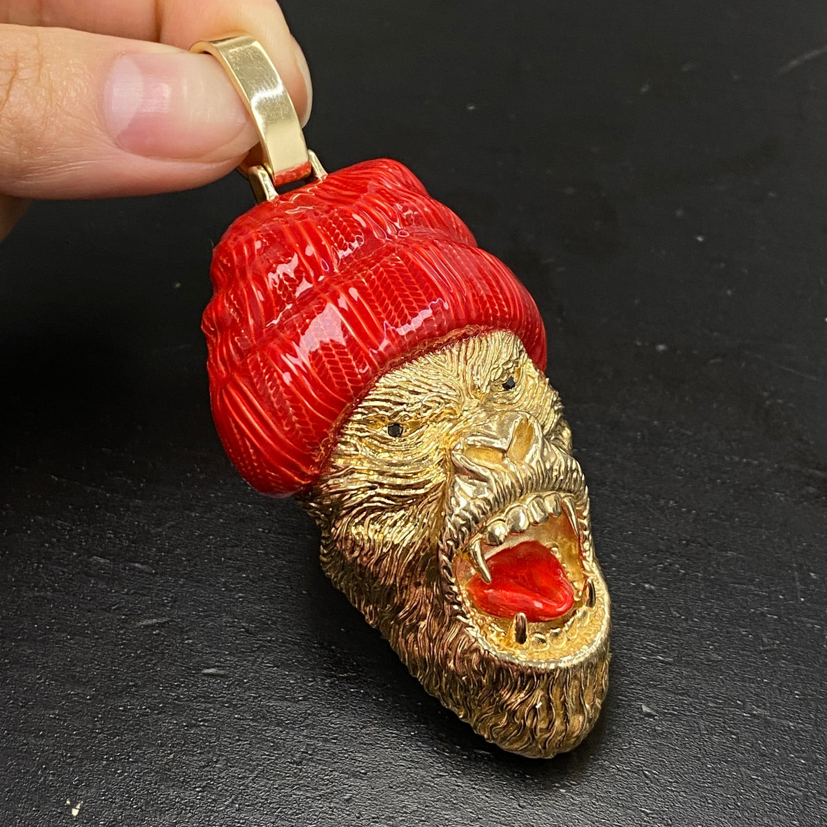 14K Gold Beast Gorilla Pendant - additional product view 2