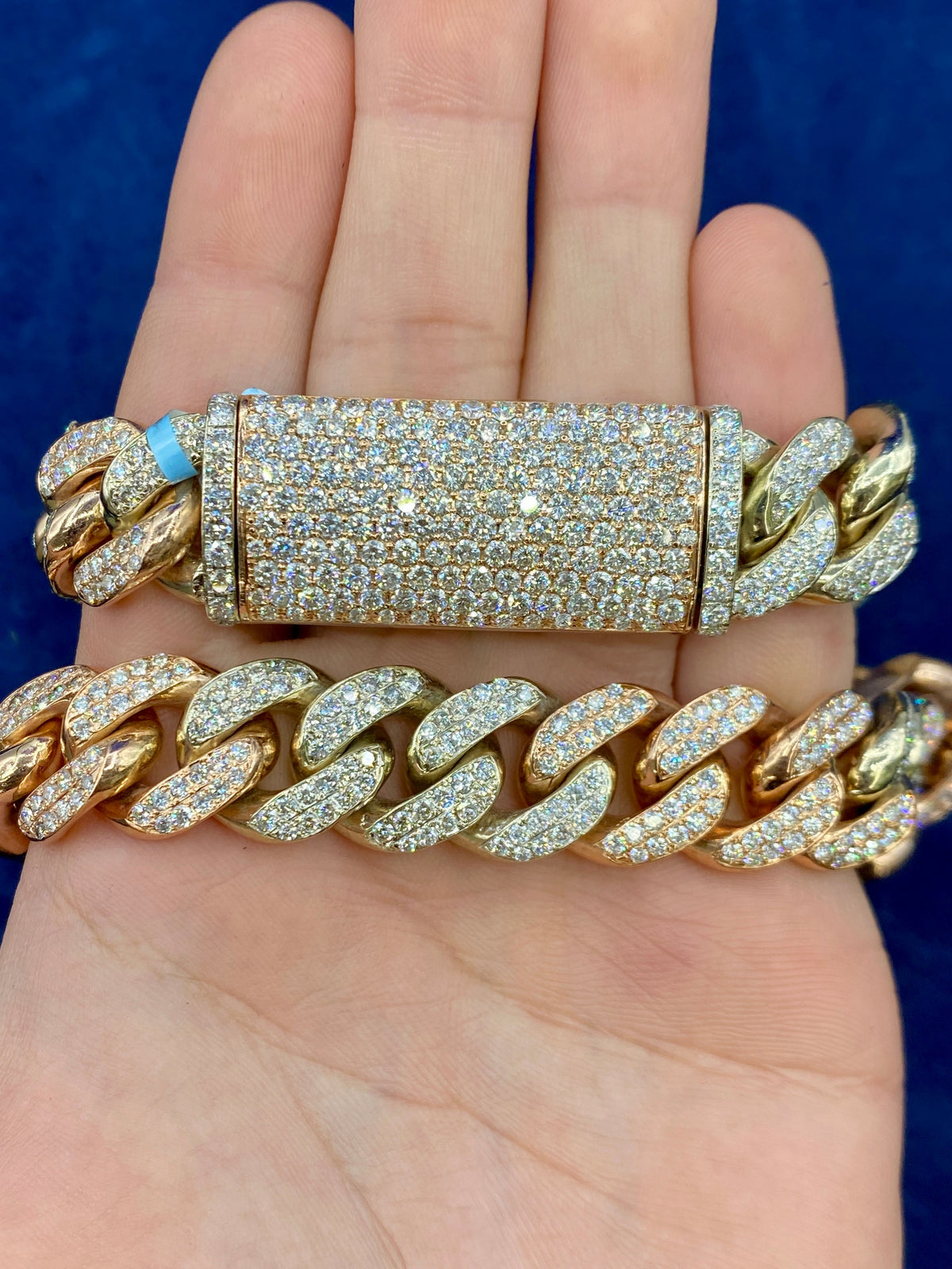14K Gold Two-Tone Jumbo Diamond Cuban Chain 16.5mm - additional product view 8