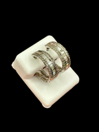 14K Gold Baguette Ladder in and Out Hoop Diamond Earrings - additional product view 13