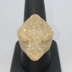10K Gold Bubble Cross Diamond Ring - additional product view 6