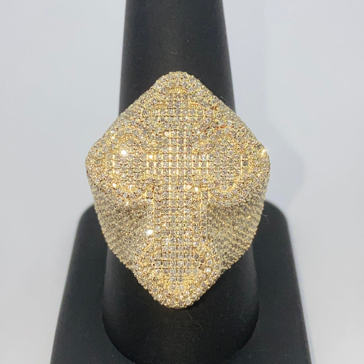 10K Gold Bubble Cross Diamond Ring - additional product view 6
