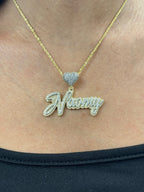 10K Gold Custom Naomy Name Diamond Pendant - additional product view 6