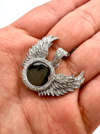 10K Gold Raised Wing Photo Diamond Pendant - additional product view 6