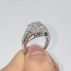 10K Gold Rounded Square Diamond Ring - additional product view 4