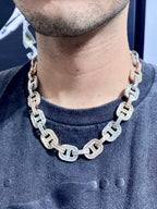 14K Gold Gucci Link Diamond Chain - additional product view 6