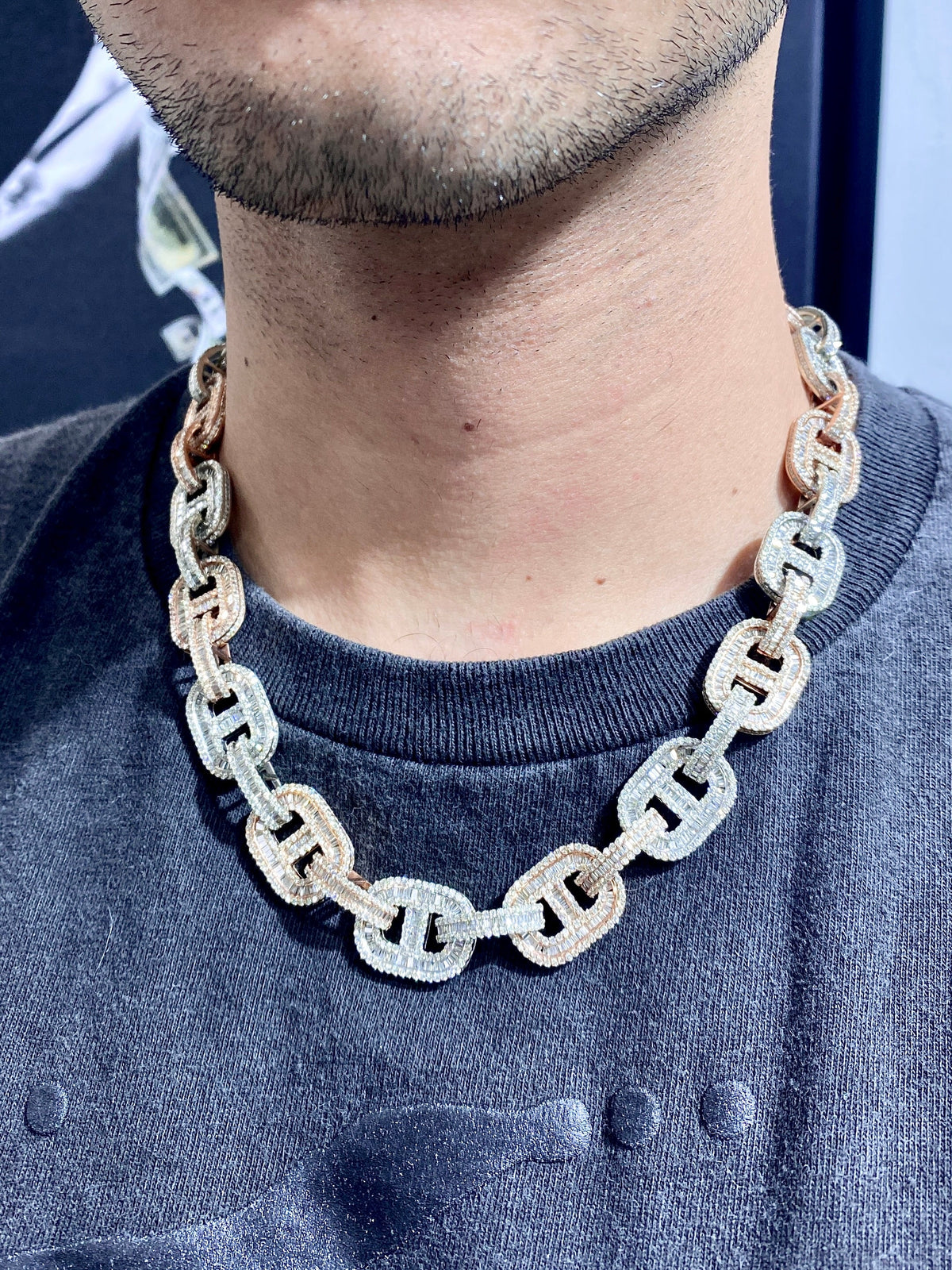 14K Gold Gucci Link Diamond Chain - additional product view 6
