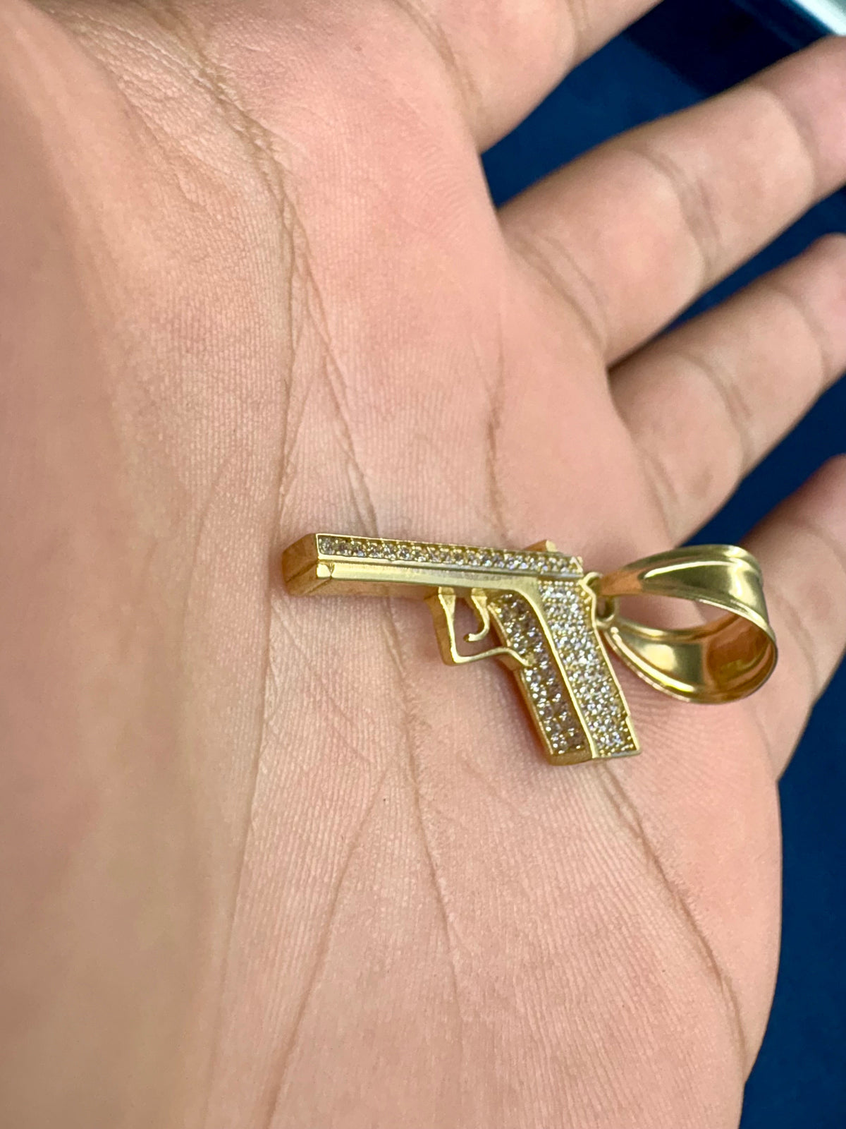 10K Gold Gun Pendant - additional product view 4