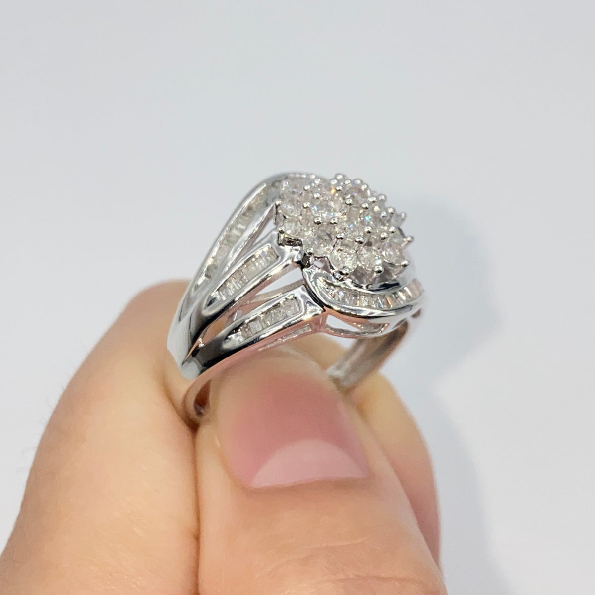 10K Gold Square Double Halo Diamond Ring - additional product view 2