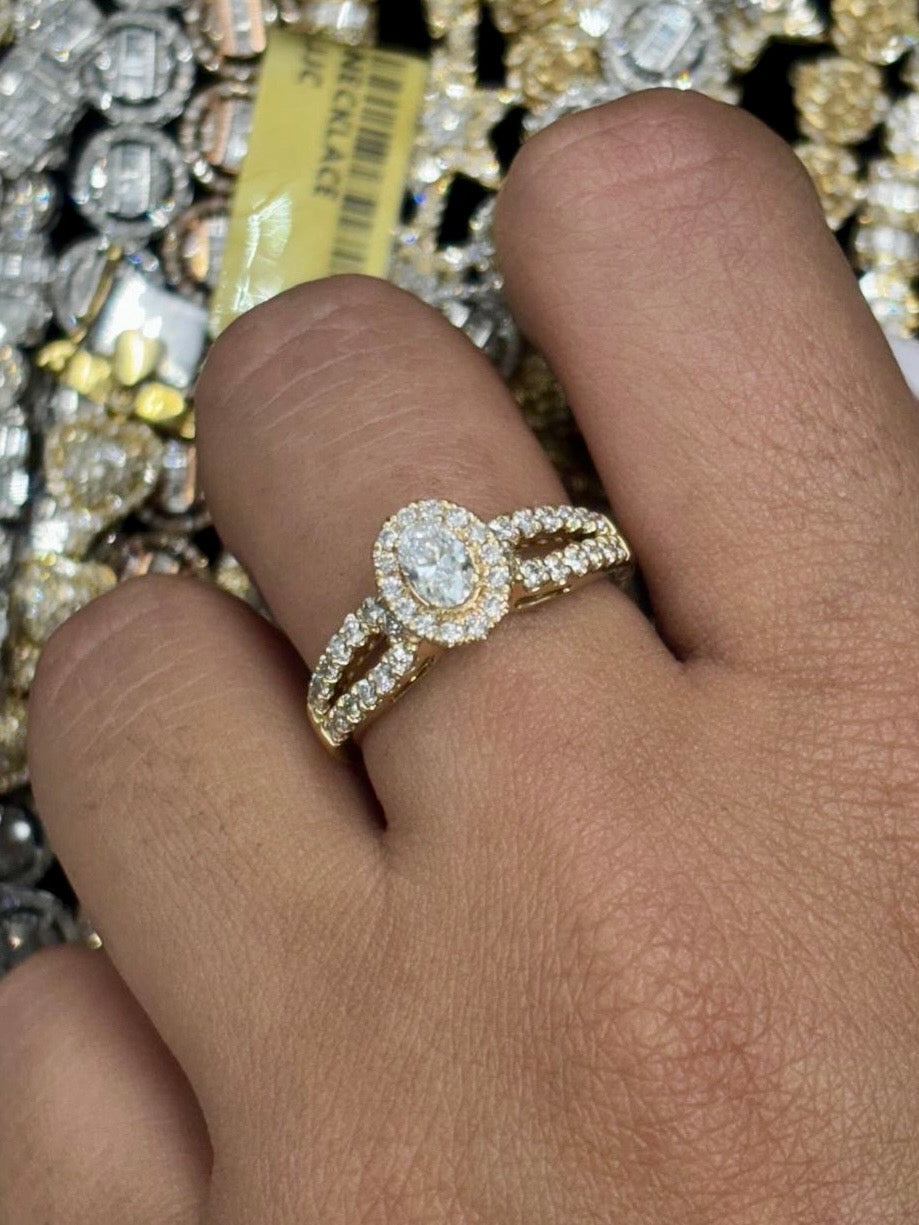 14K Gold Oval Diamond Engagement Ring - additional product view 8