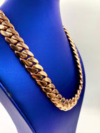 14K Solid Rose Gold Cuban Chain 16.3mm 21 in - additional product view 3