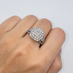 10K Gold Rectangle Halo Diamond Baguette Engagement Ring - additional product view 3