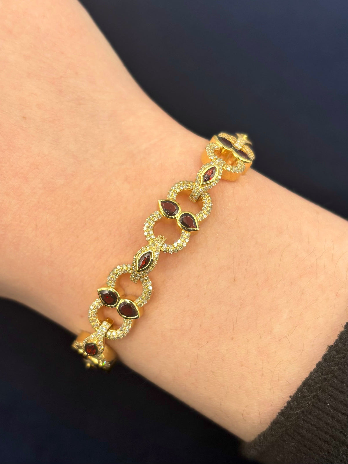 10K Gold "crimson Radiance" Diamond Bracelet - additional product view 4