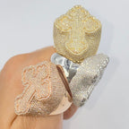 10K Gold Bubble Cross Diamond Ring - additional product view 2