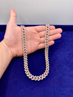 14K 12.5mm Rose Gold Cuban Diamond Chain 23 in - additional product view 4