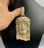 10K Gold Jumbo Iced Out Jesus Head Diamond Pendant - additional product view 6