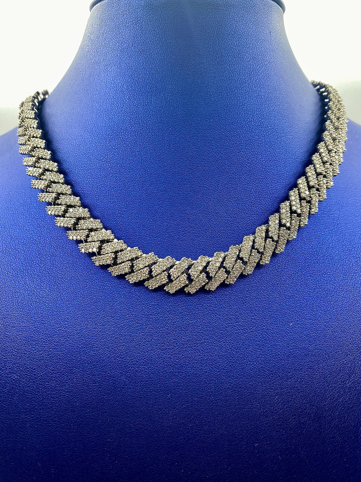 12.7mm Iced Out Cuban Diamond Chain 16 in - additional product view 5