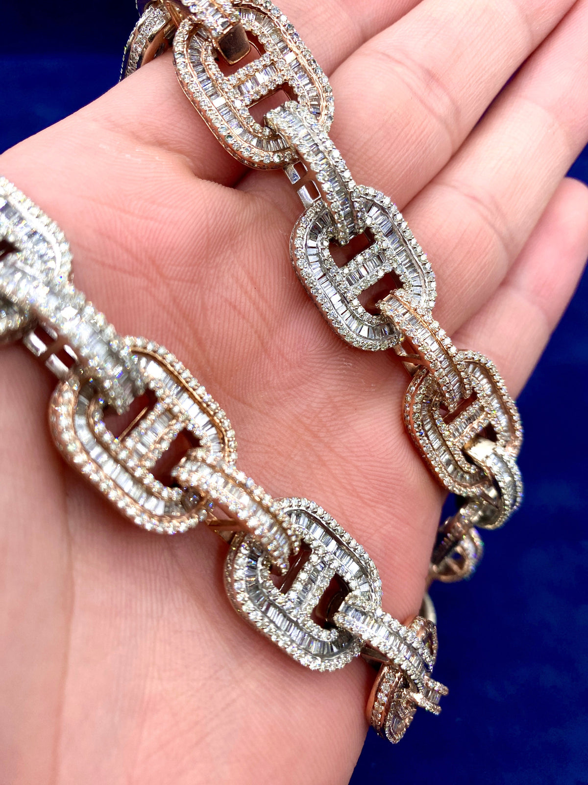14K Gold Gucci Link Diamond Chain - additional product view 5