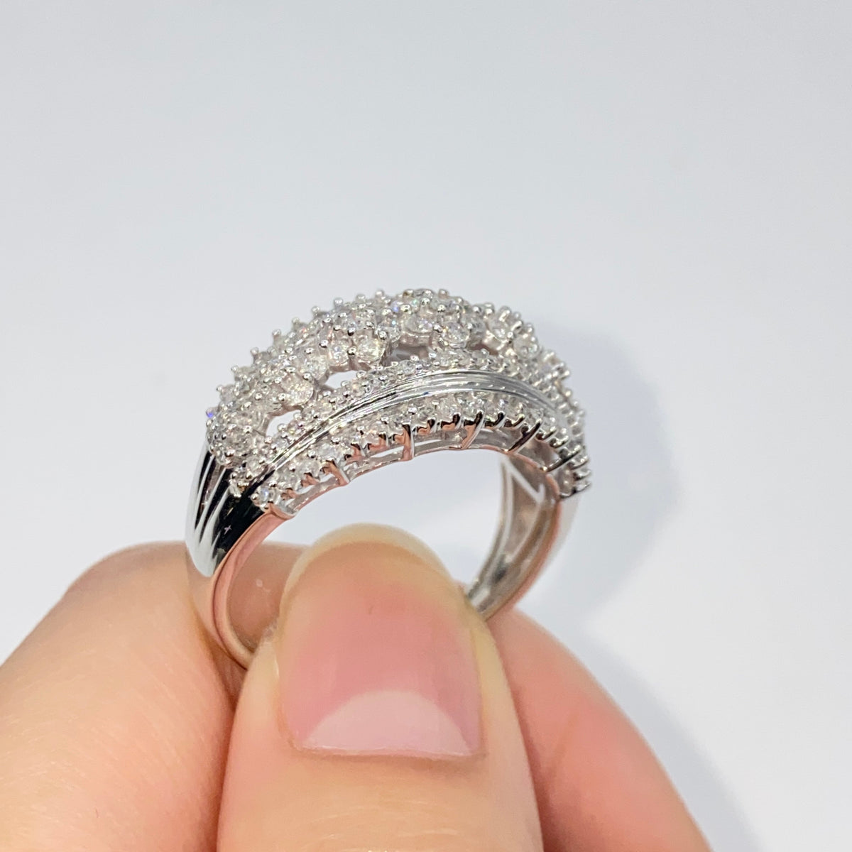 10K Gold Flower Tiara Diamond Engagement Ring - additional product view 4