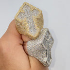 14K Gold Royal Cross Chrome Diamond Baguette Ring - additional product view 4
