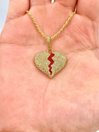 14K Gold Broken Heart Diamond Pendant - additional product view 4