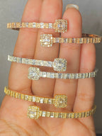 10K Gold Baguette Square Diamond Bangle - additional product view 3