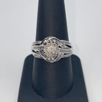 10K Gold Flower Ribbon Diamond Baguette Ring - additional product view 4