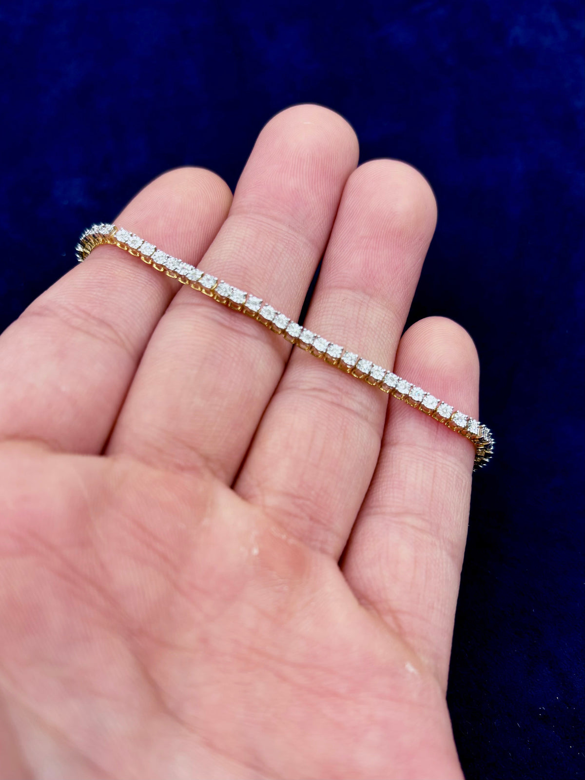 10K Gold 2mm Diamond Dream Bracelet in yellow gold - close-up product photo
