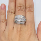 10K Gold Diamond Row Ring Band - additional product view 2