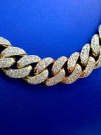 14K Gold Two-Tone Jumbo Diamond Cuban Chain 16.5mm - additional product view 3