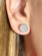 10K Gold Thick Round Diamond Earrings - additional product view 8