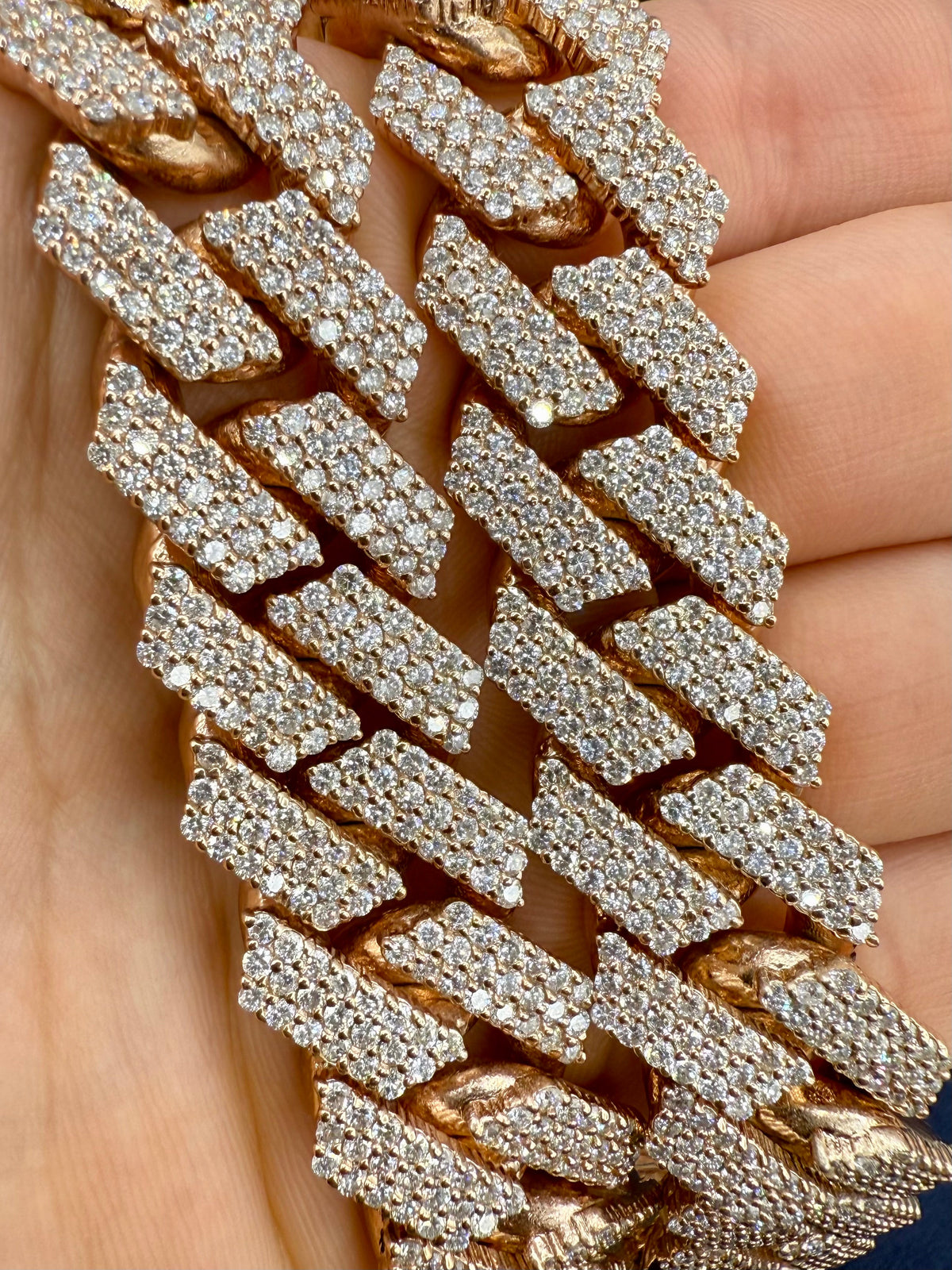 14K Jumbo Rose Gold Bust-Down Diamond Cuban Chain - additional product view 5