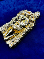 14K Gold Jumbo Jesus Head Pendant - additional product view 3