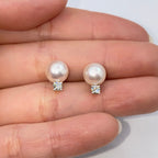 18K Gold Vintage Tiffany & Co Pearl Stud Diamond - additional product view 3