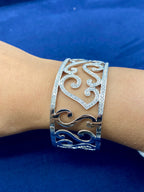 14K Gold Swirl Cuff Diamond Bracelet - additional product view 4