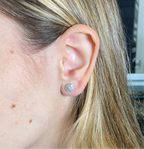 10K Gold Sunflower Diamond Baguette Earrings - additional product view 2