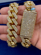 14K Gold Jumbo Diamond Cuban Chain 18.5mm - additional product view 8