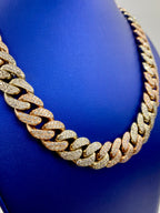 14K Gold Two-Tone Jumbo Diamond Cuban Chain 16.5mm - additional product view 4