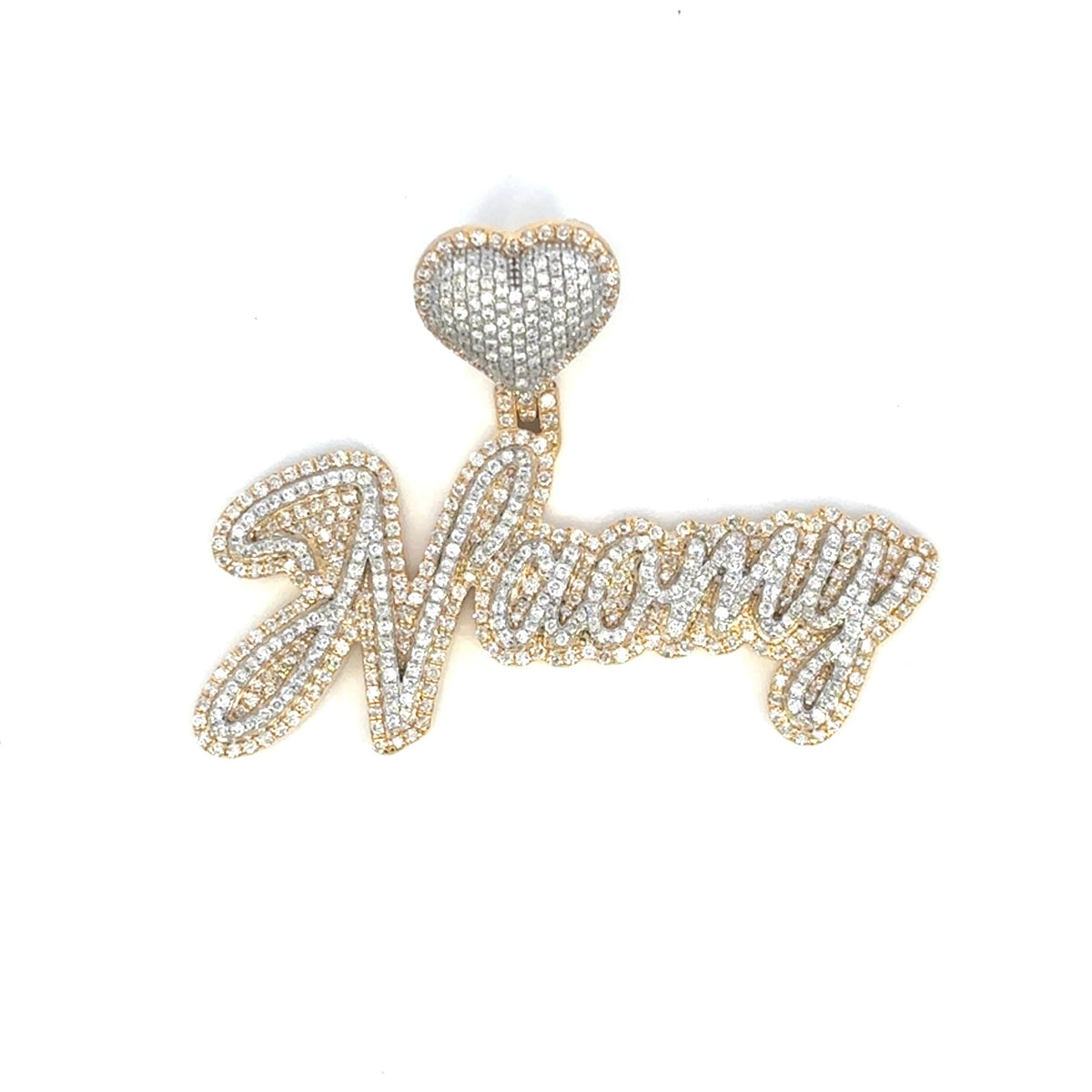 10K Gold Custom Naomy Name Diamond Pendant - additional product view 3