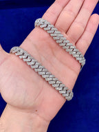 10K 12mm White Gold Diamond Cuban 22 in Chain - additional product view 4
