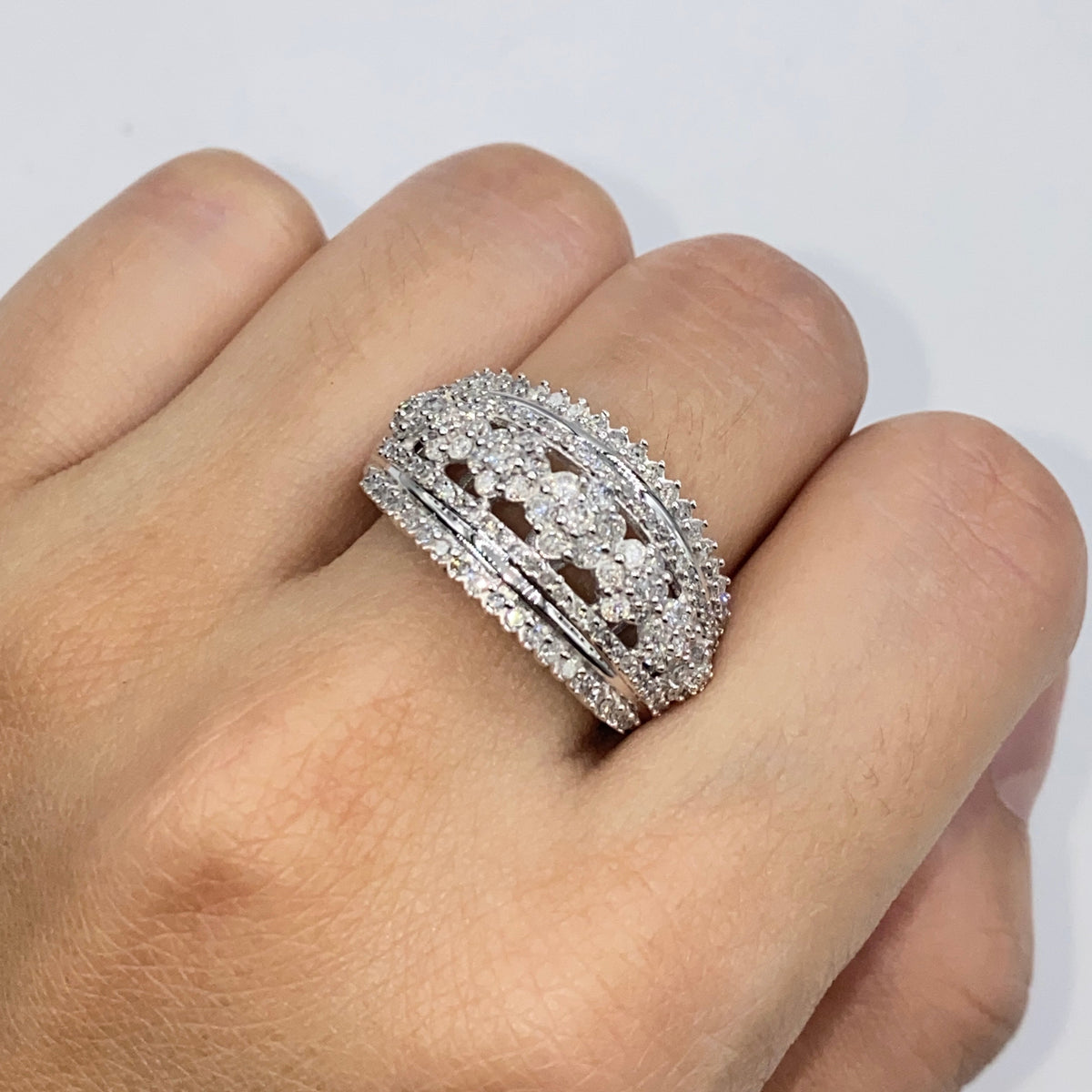 10K Gold Flower Tiara Diamond Engagement Ring - additional product view 3