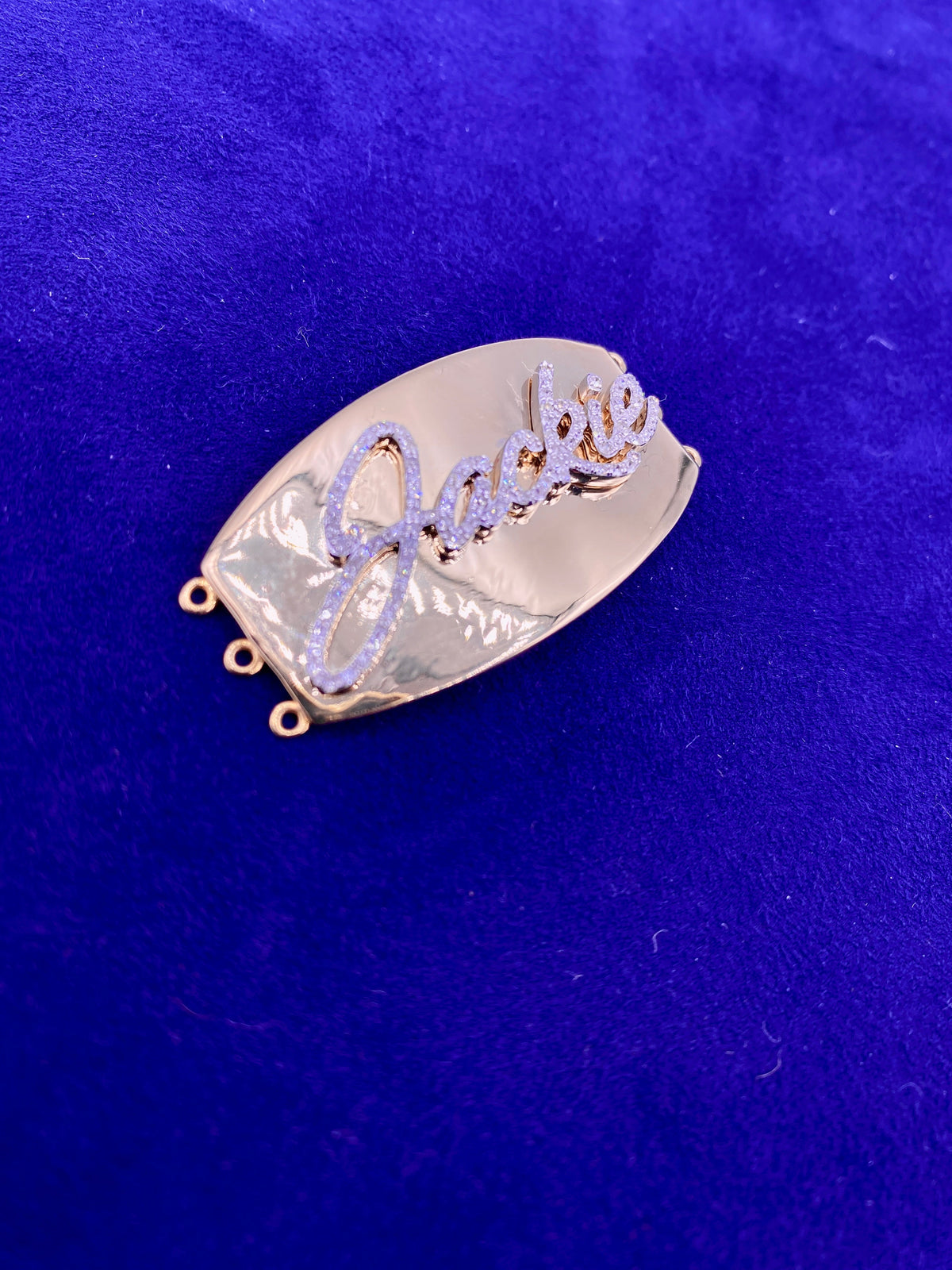 14K Gold Custom Diamond Bracelet Plate - additional product view 4