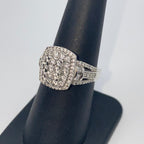 10K Gold Rectangle Halo Diamond Baguette Engagement Ring - additional product view 6