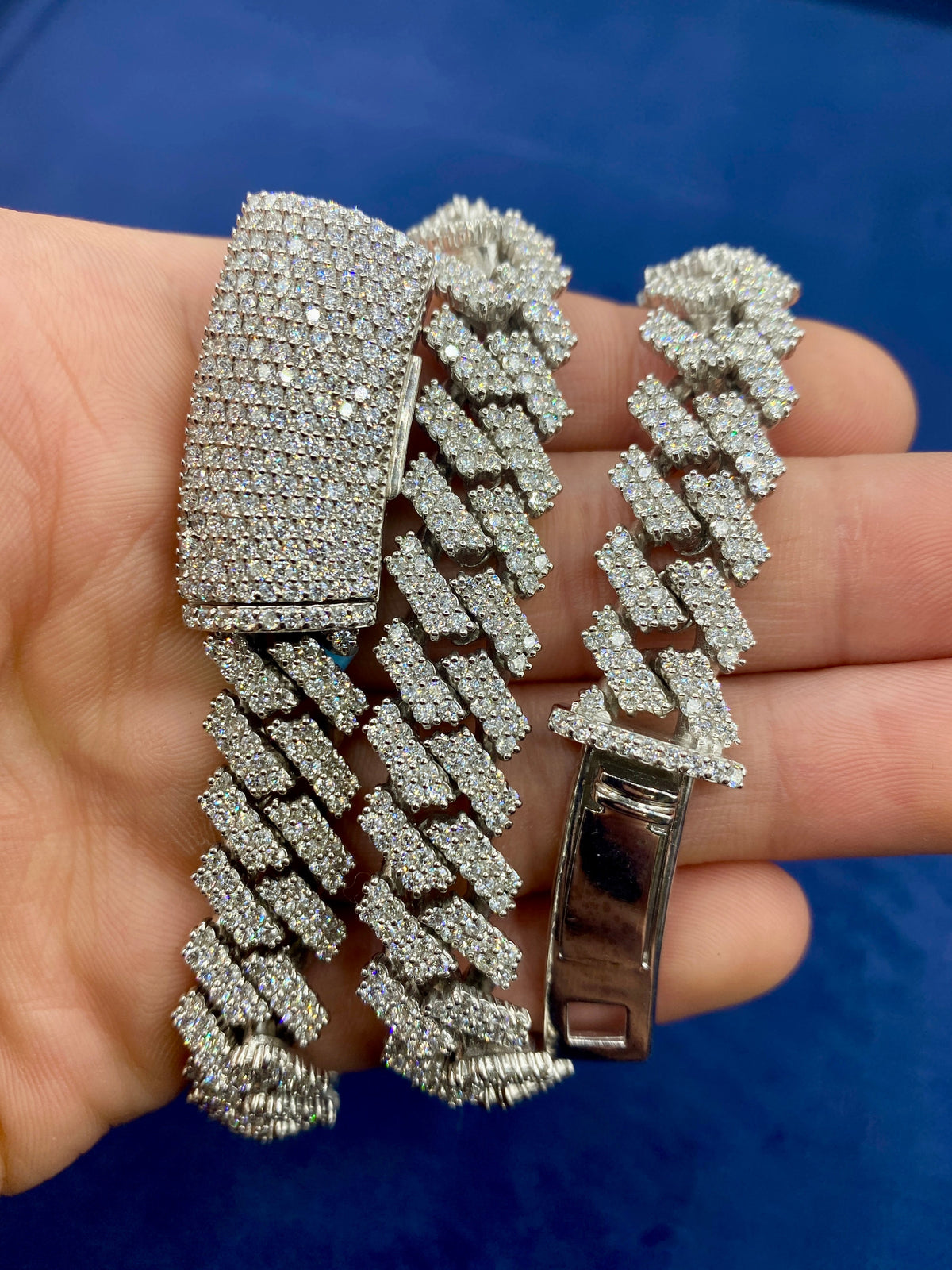12.7mm Iced Out Cuban Diamond Chain 16 in - additional product view 4